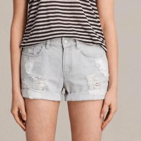 All Saints Grey Pam Shorts - Picture 1 of 7